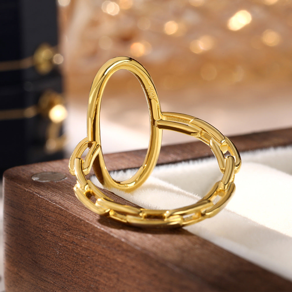 Star Moon Geometric Ring - 925 Silver Minimalist Wholesale Jewelry