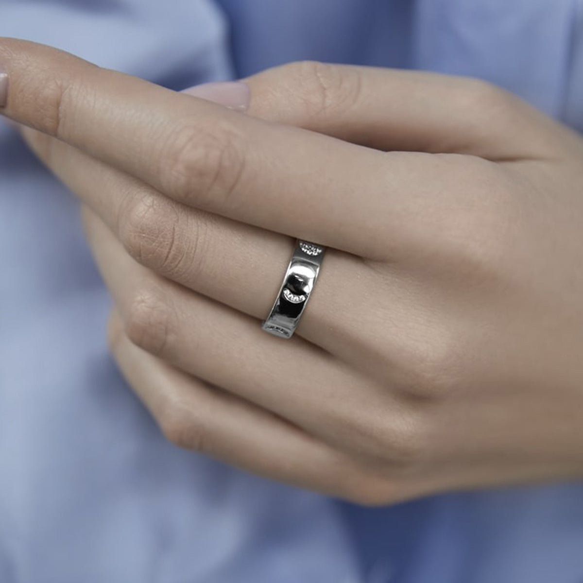 Star Moon Ring - 925 Silver Octagram Zircon Light Luxury Jewelry