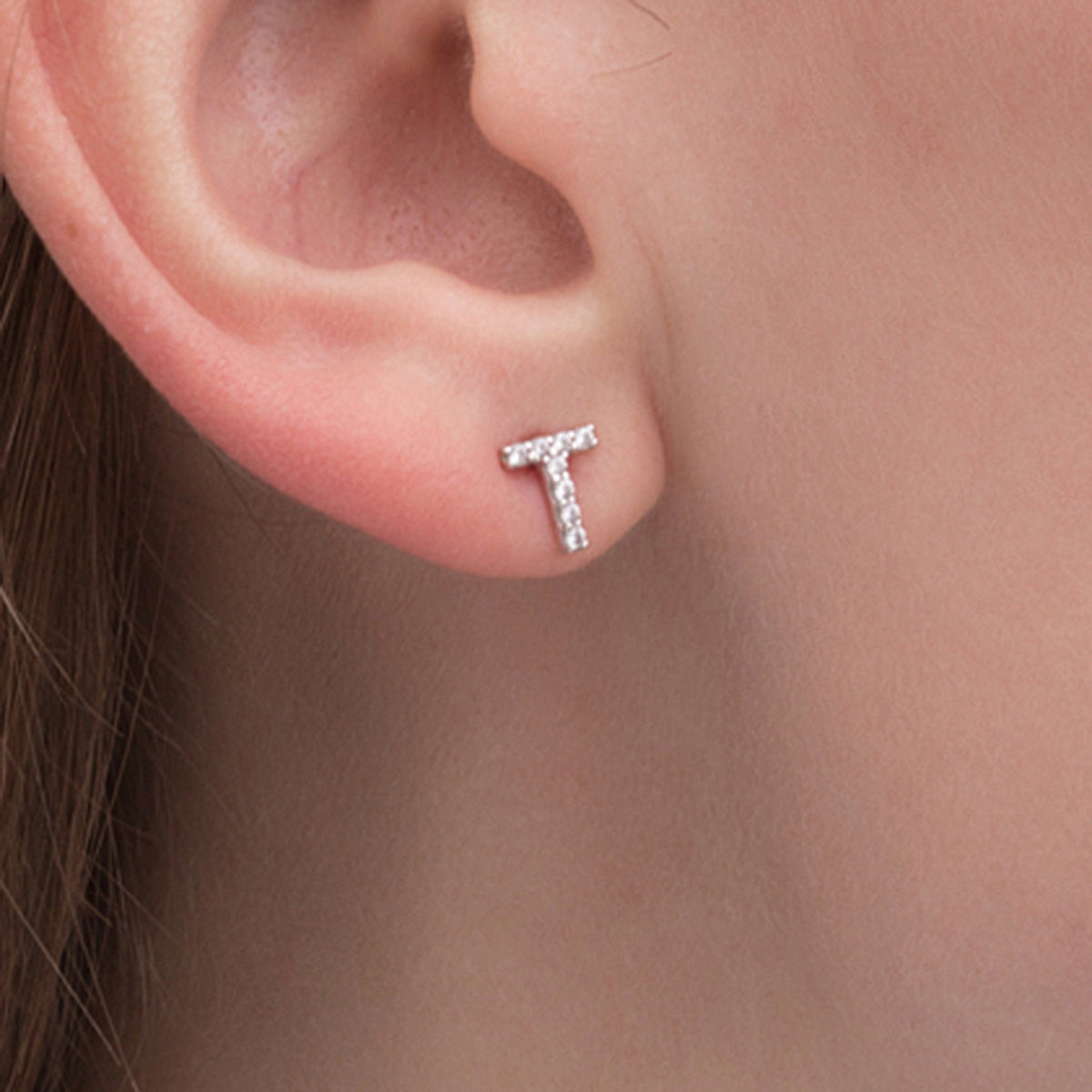 Alphabet Zircon Studs - 925 Silver Light Luxury Factory Wholesale