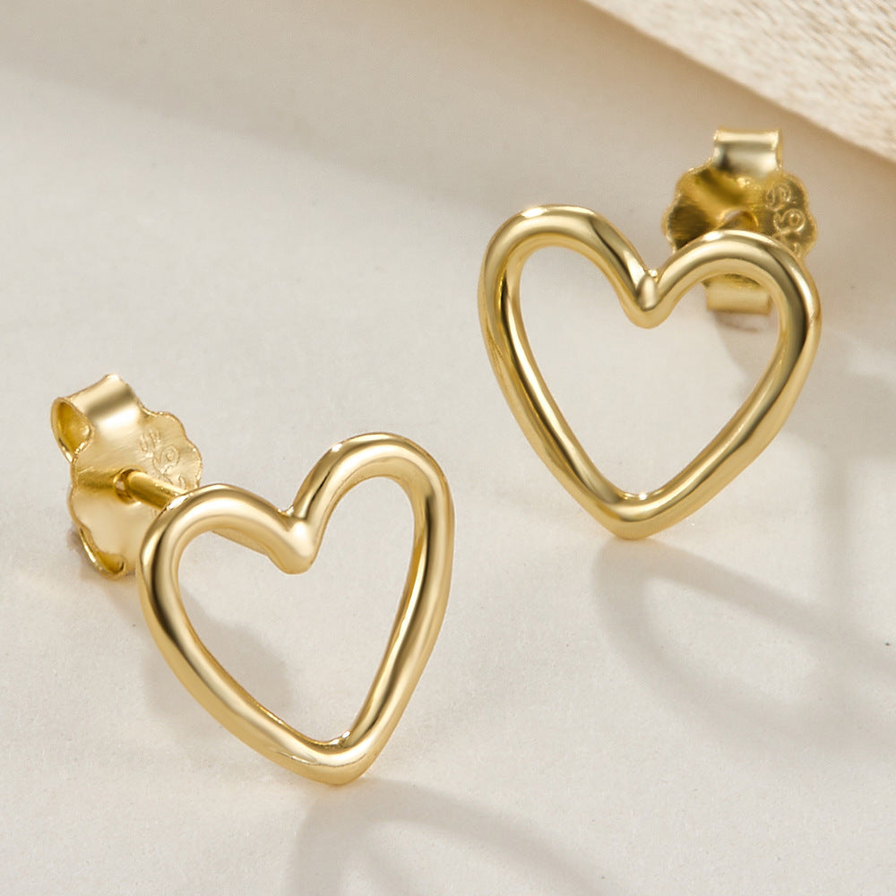 Hollow Heart Earrings - S925 Silver Korean Style Trending Jewelry