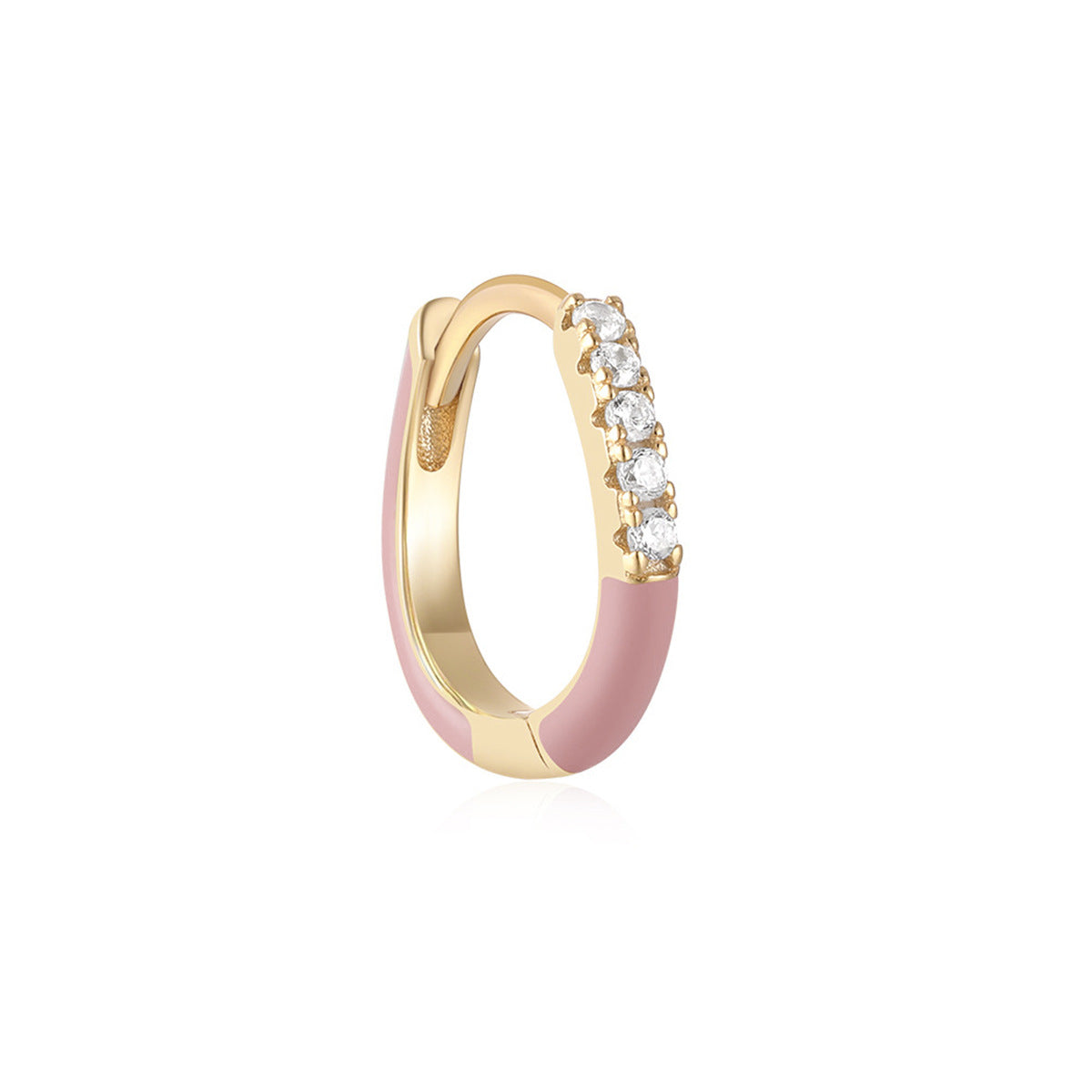 Single Color Drip Hoop - S925 Silver Dopamine Asymmetric Niche