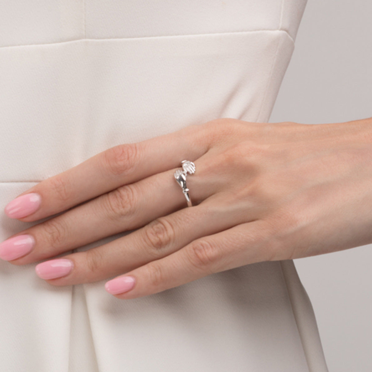 Hug Gesture Ring - S925 Silver Art Design Minimalist Halloween