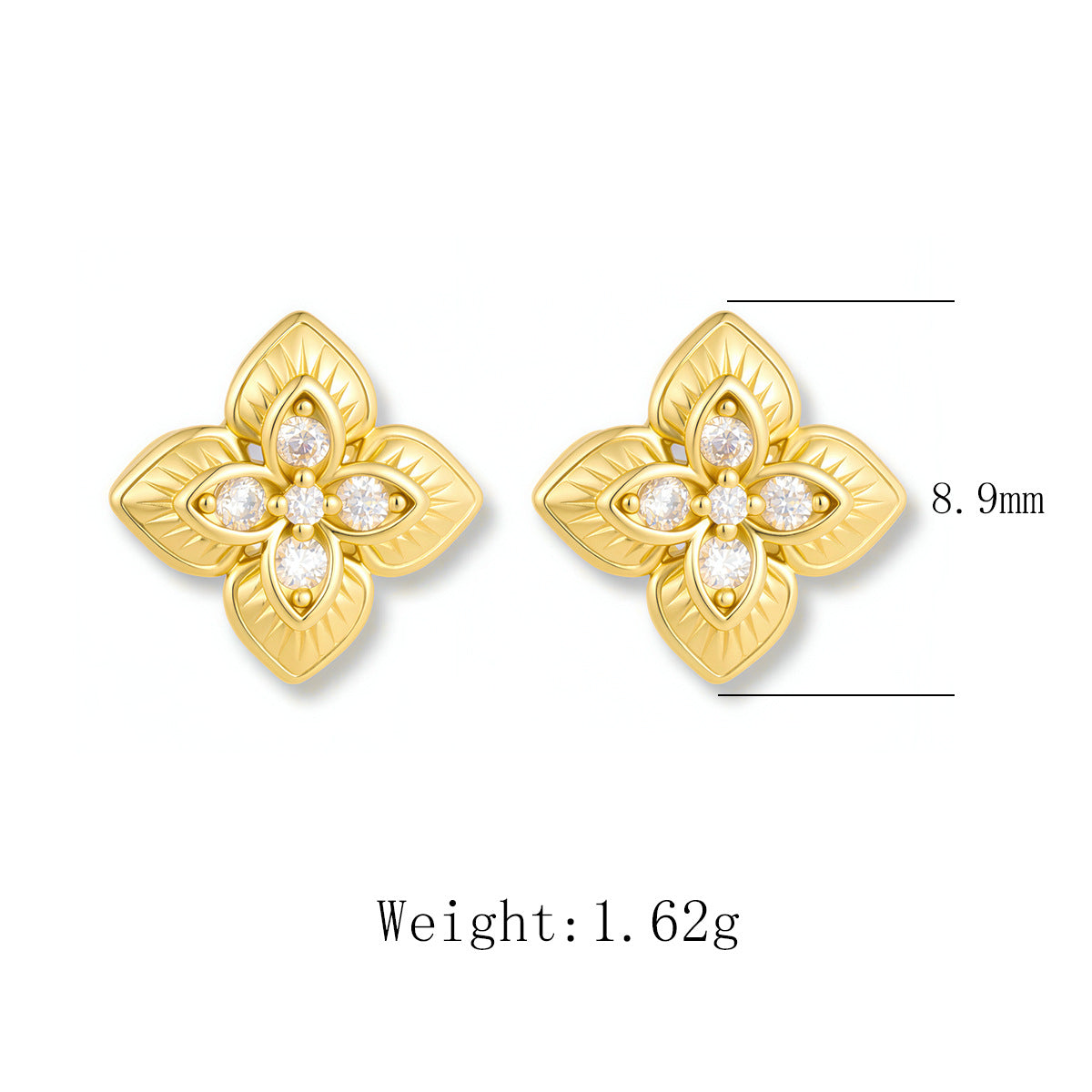 S925 Silver Sparkling Lucky Clover Earrings - Modern Ins Style Aesthetic Accessories