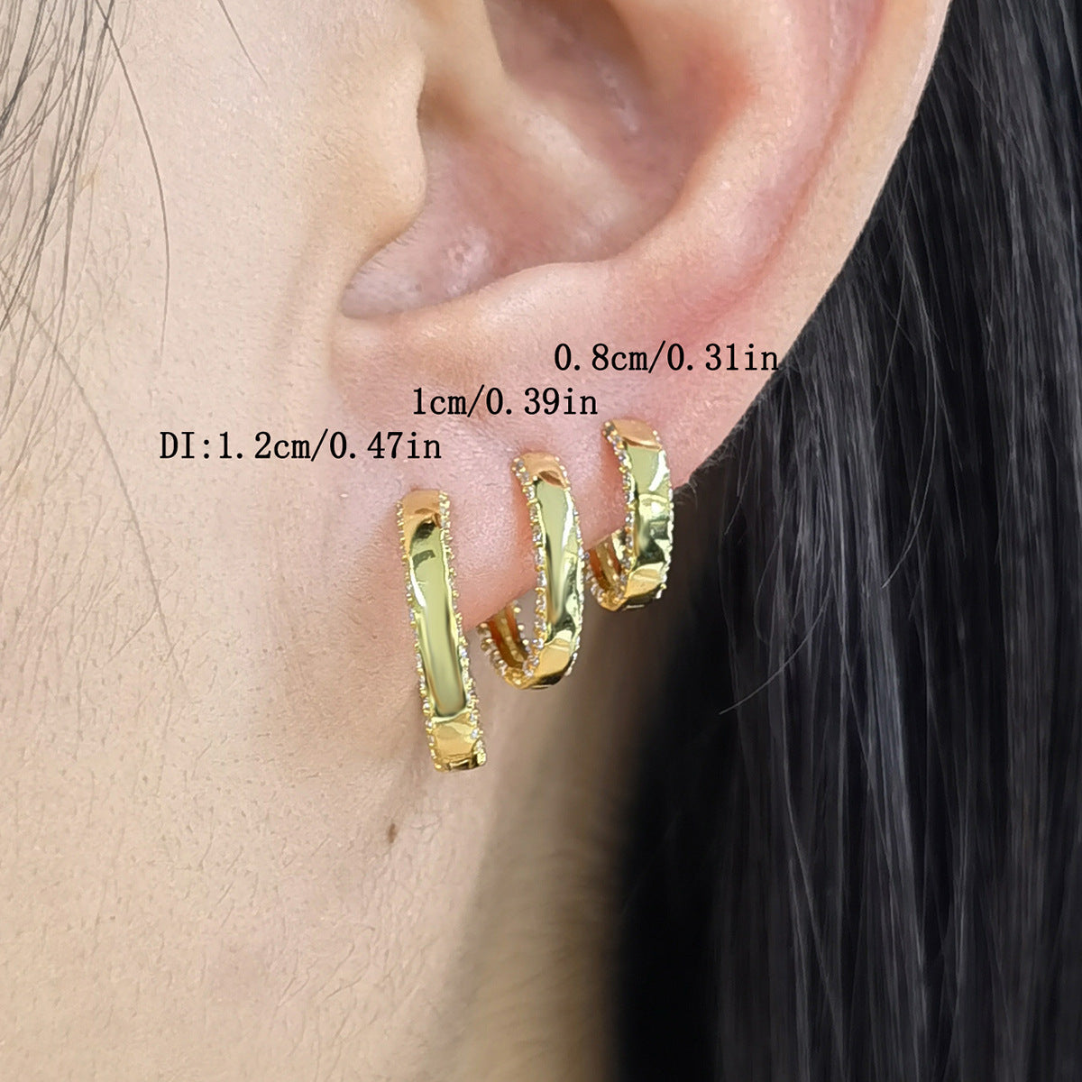 Zircon Hoop Ear Cuffs - S925 Silver Minimalist Niche Everyday