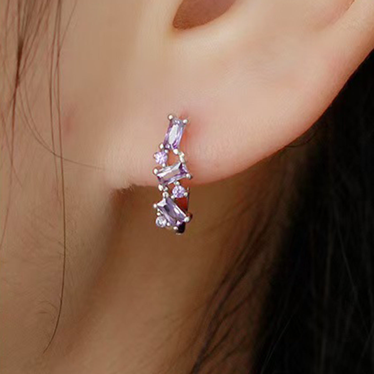 Geometric Stud Earrings - S925 Sterling Silver Minimalist Niche Earrings