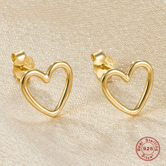 Hollow Heart Earrings - S925 Silver Korean Style Trending Jewelry