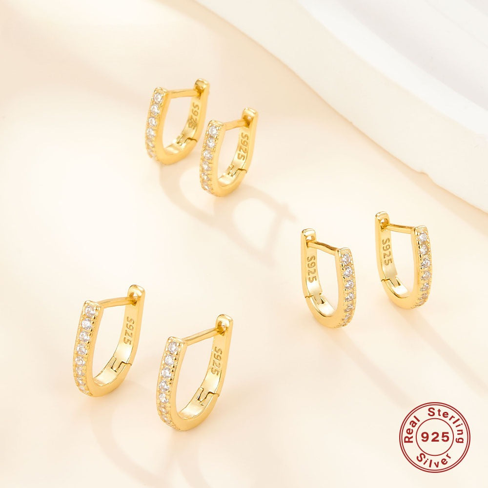 Diamond Hoop Ear Cuffs - S925 Silver Multi Size Simple Trending